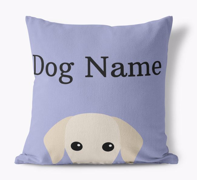 {dogsName}'s Icon & Name: Personalized {breedFullName} Canvas Pillow